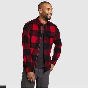 NWT Eddie Bauer Men's Basin Long-Sleeve Wool-Blend Shirt Large Tall